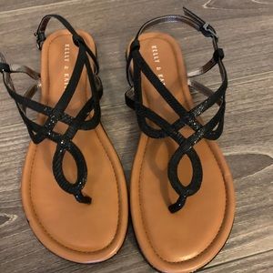 Black Sparkly Sandals